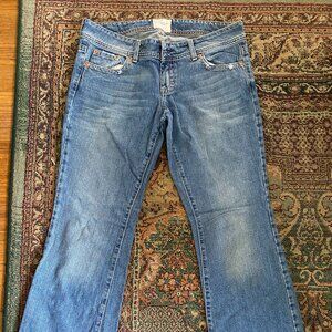 American Eagle Artist 100% Cotton flare low rise size 12 medium wash